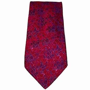 Christian LaCroix Paris floral textured multi tonal silk tie. Italy 57”L